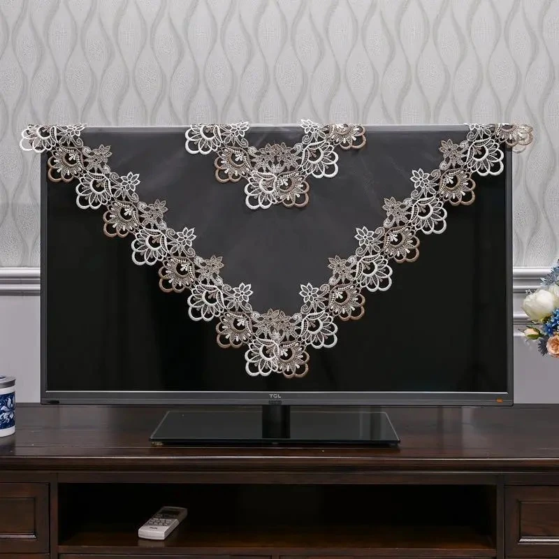 电视机盖布床头柜方桌圆桌可用高档防尘高端大气家用防尘纯色