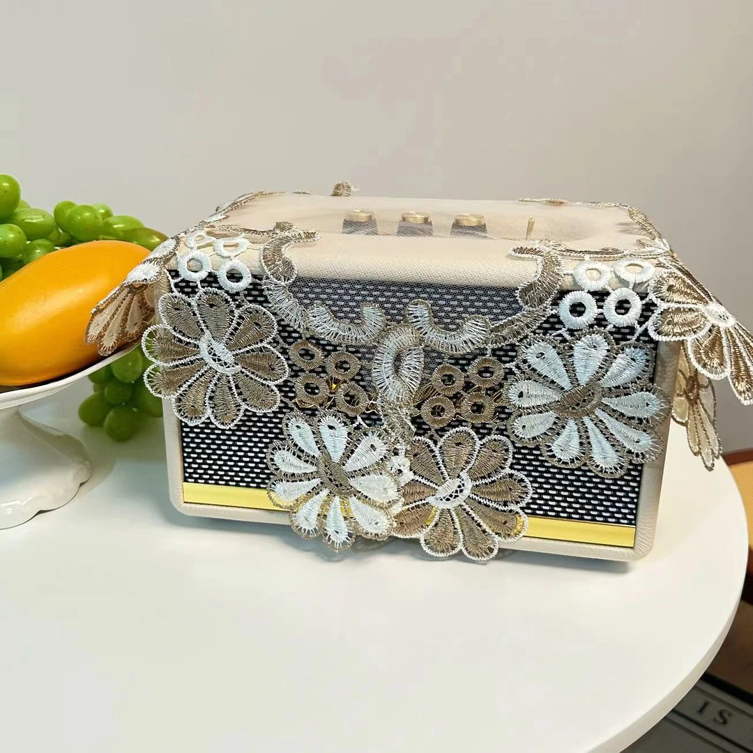 s68（40cm方）珞光纱蕾丝花边万能小盖巾薄暮灰