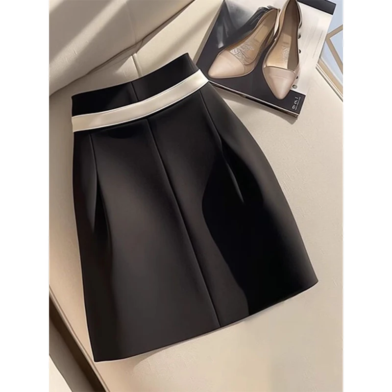 简约时尚设计感百搭直筒短裙女早秋新款小个子独特显瘦气质裙子潮