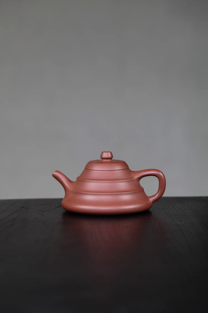 原矿紫砂壶《舍瓢》210cc 原矿红泥 精工半手手制
