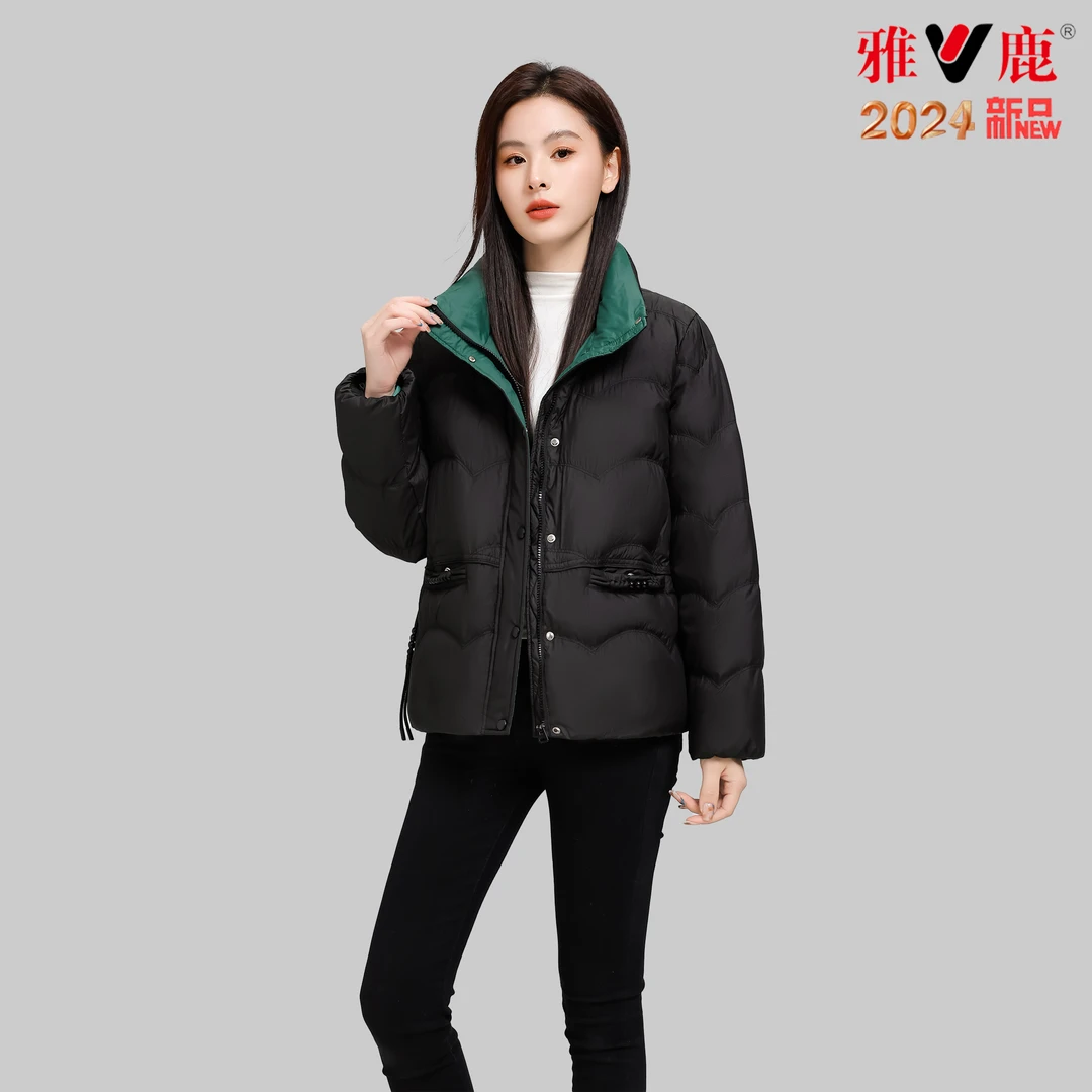 V/雅鹿YH501Z0071090羽绒服女短款小个子女款秋冬时尚立领高级