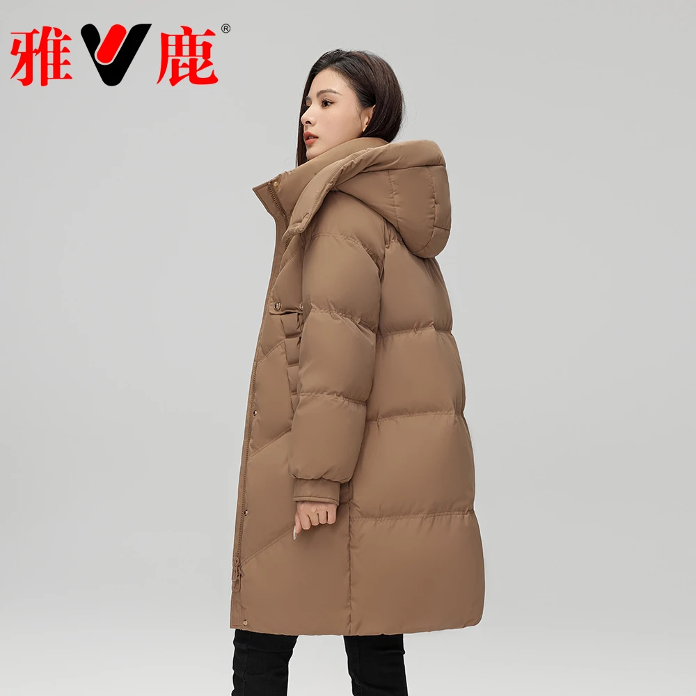 YH501Z0010T保暖加厚宽松冬季秋冬中长款羽绒服通勤高级外套女款