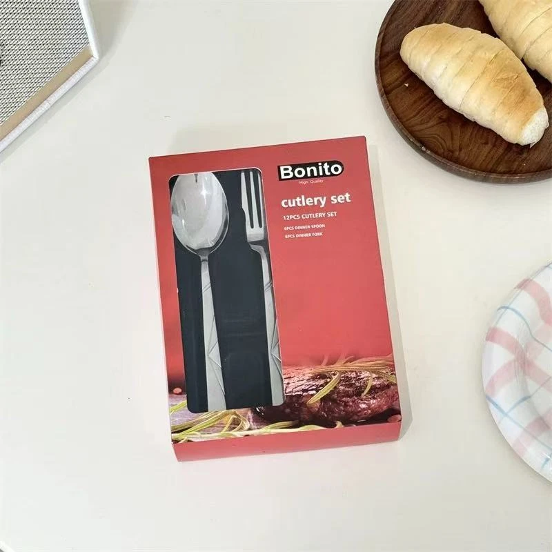 【礼盒12件套装】出口订单 家用不锈钢叉勺餐具12件套