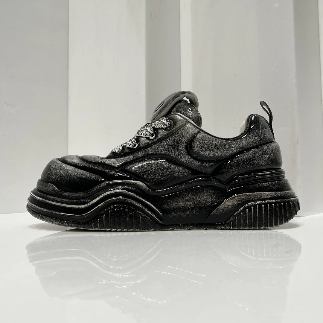 N8N9大面包鞋复古老爹鞋厚底情侣休闲运动鞋百搭个性擦色板鞋