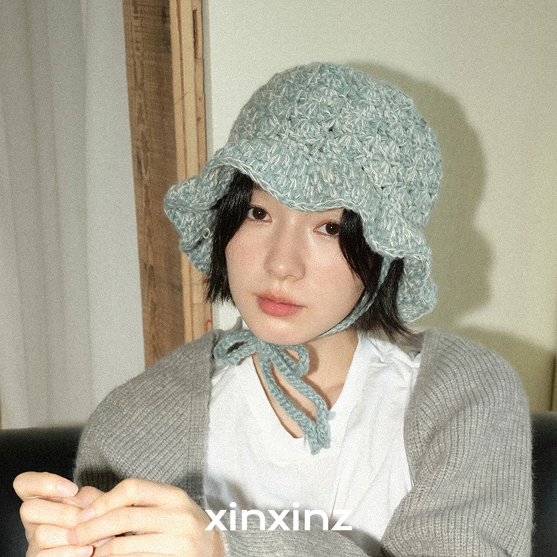 xinxinz/芯心子针织水母宝宝帽日系甜美多巴胺邻家渔夫帽针织帽