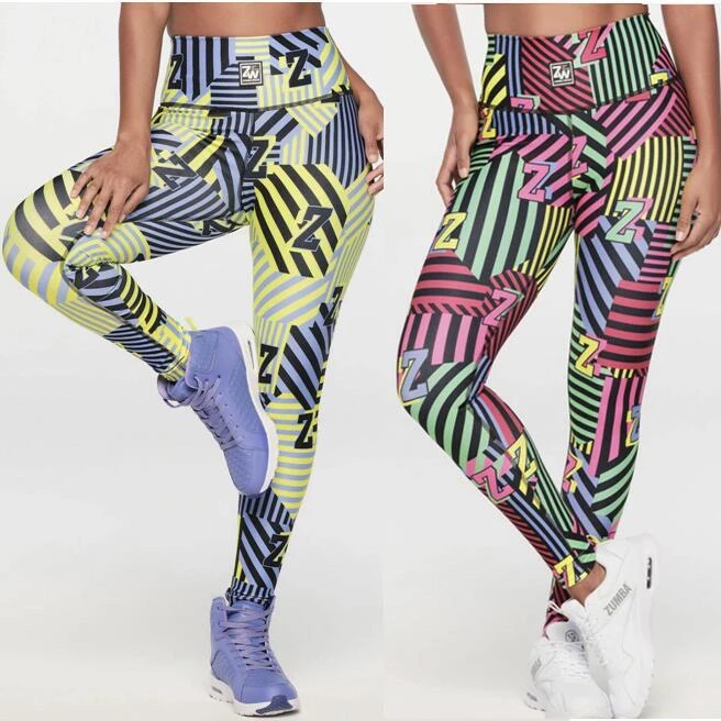ZUMBA2023新款尊巴健身服饰紧身裤弹力瑜伽舞蹈裤条纹打底裤327
