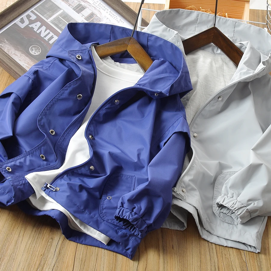 儿童秋款冲锋衣外套2024春秋新款设计感连帽帅气外套-6209