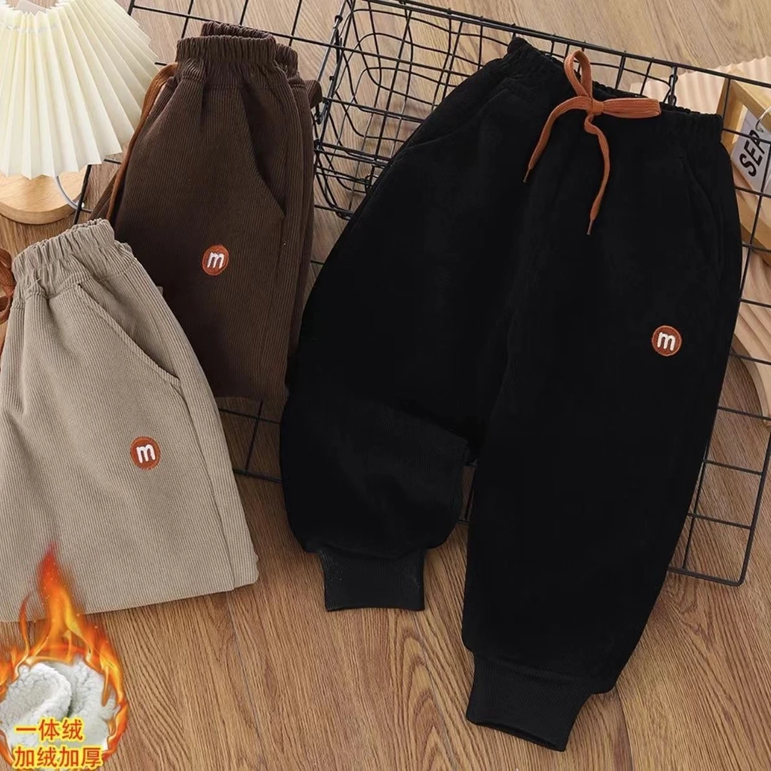 【一体糕糕绒儿】儿童冬季百搭时尚保暖加绒卫裤运动卫裤外穿