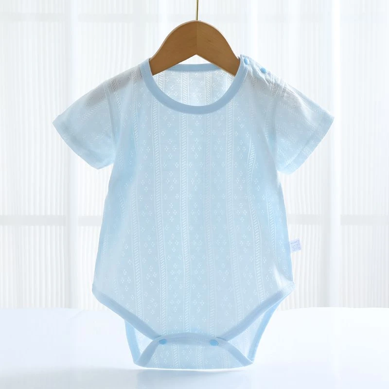 婴儿连体衣纯棉薄款哈衣夏季宝宝衣服透气短袖新生儿包屁衣夏款