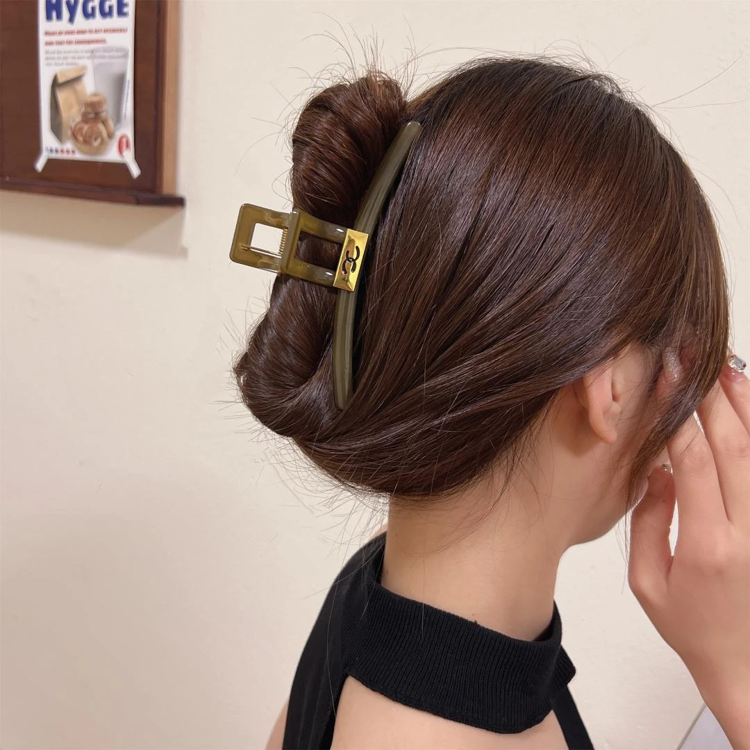多巴胺日系气质百搭发夹头饰 简约鲨鱼夹时尚抓夹8492