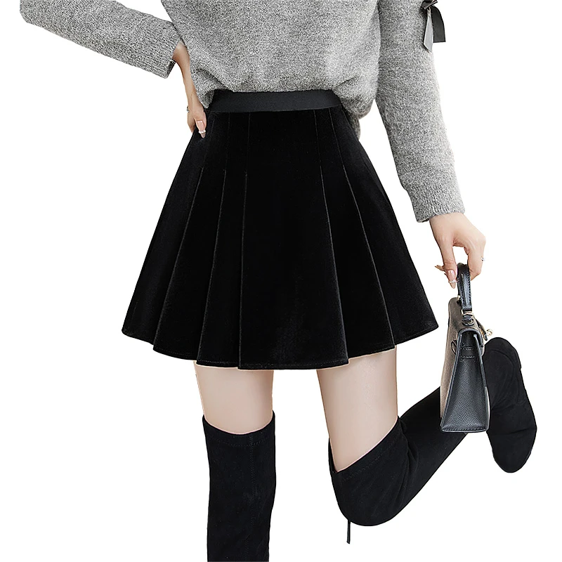 丝柏舍2025夏季新款品牌女装简约纯色高腰百褶半身裙S43X9609B