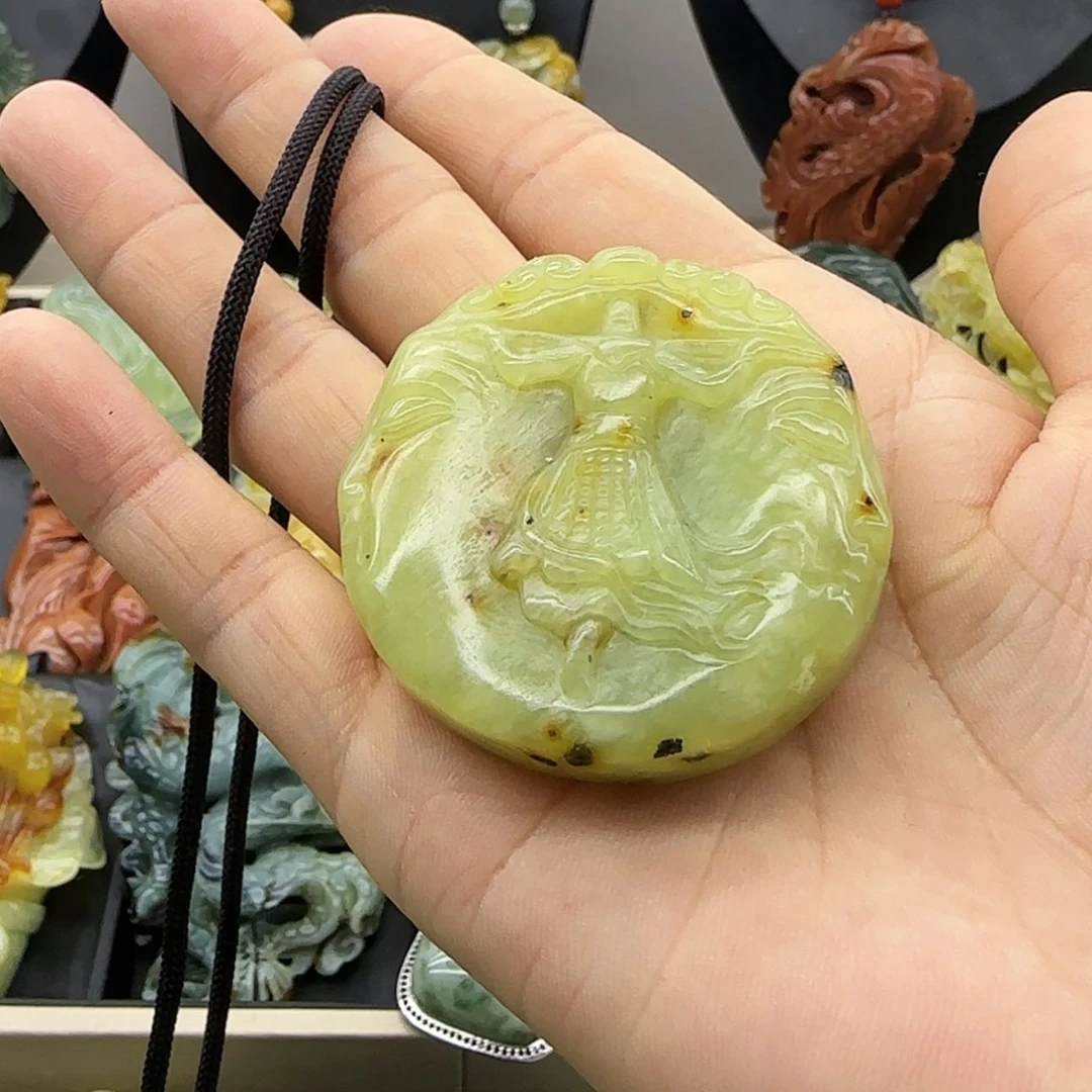 【闪购商品】蛇纹石玉吊坠合金