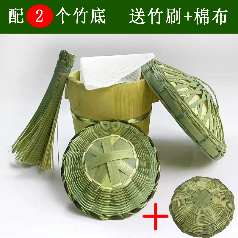 木甑子蒸子蒸饭木桶饭正子家用商用杉木香椿芽蒸笼蒸屉竹编底竹盖