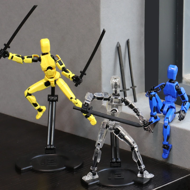 升级支架幸运人偶13关节可动DIY解压神器3D打印玩具第3代假人摆件