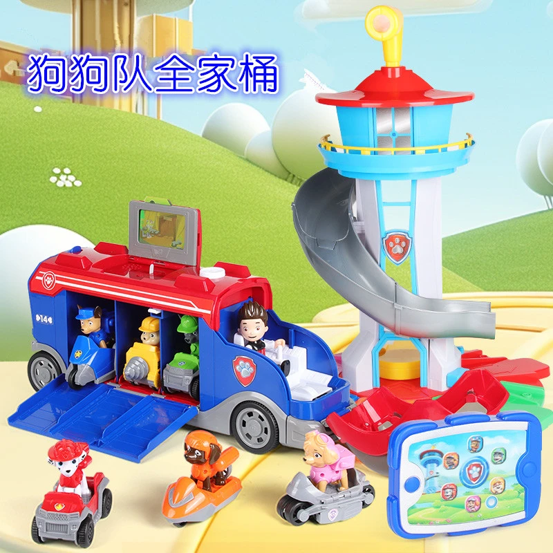 科学狗狗超级全家福（中巴车+瞭望塔+6狗狗车+队长+卡片+平板）T2