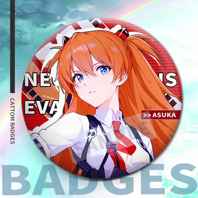 二次元动漫周边eva吧唧新世纪福音战士双闪徽章明日香绫波丽 谷子