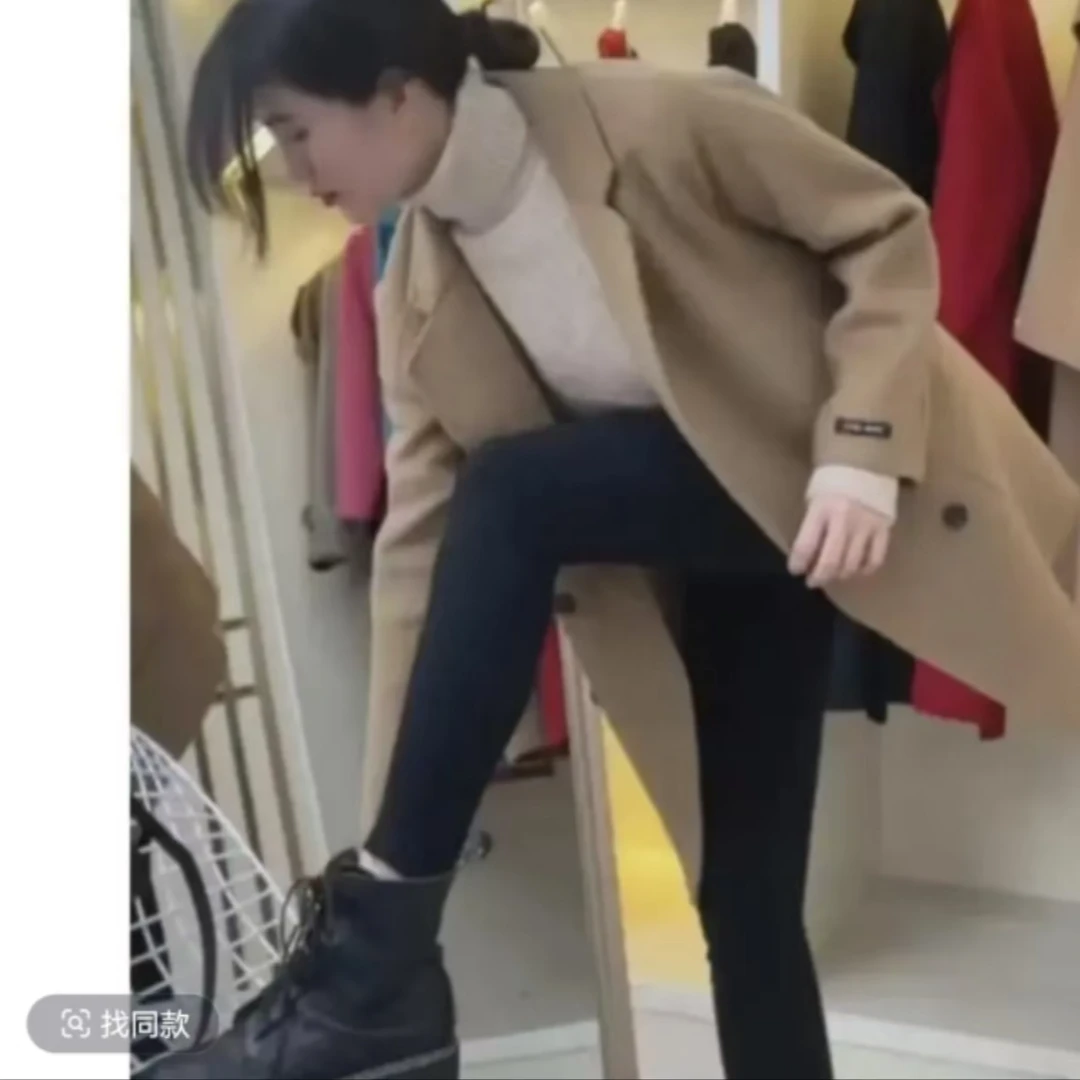 YY-秋冬款洋气爆款时尚双排扣西装领双面呢大衣外套-0188款