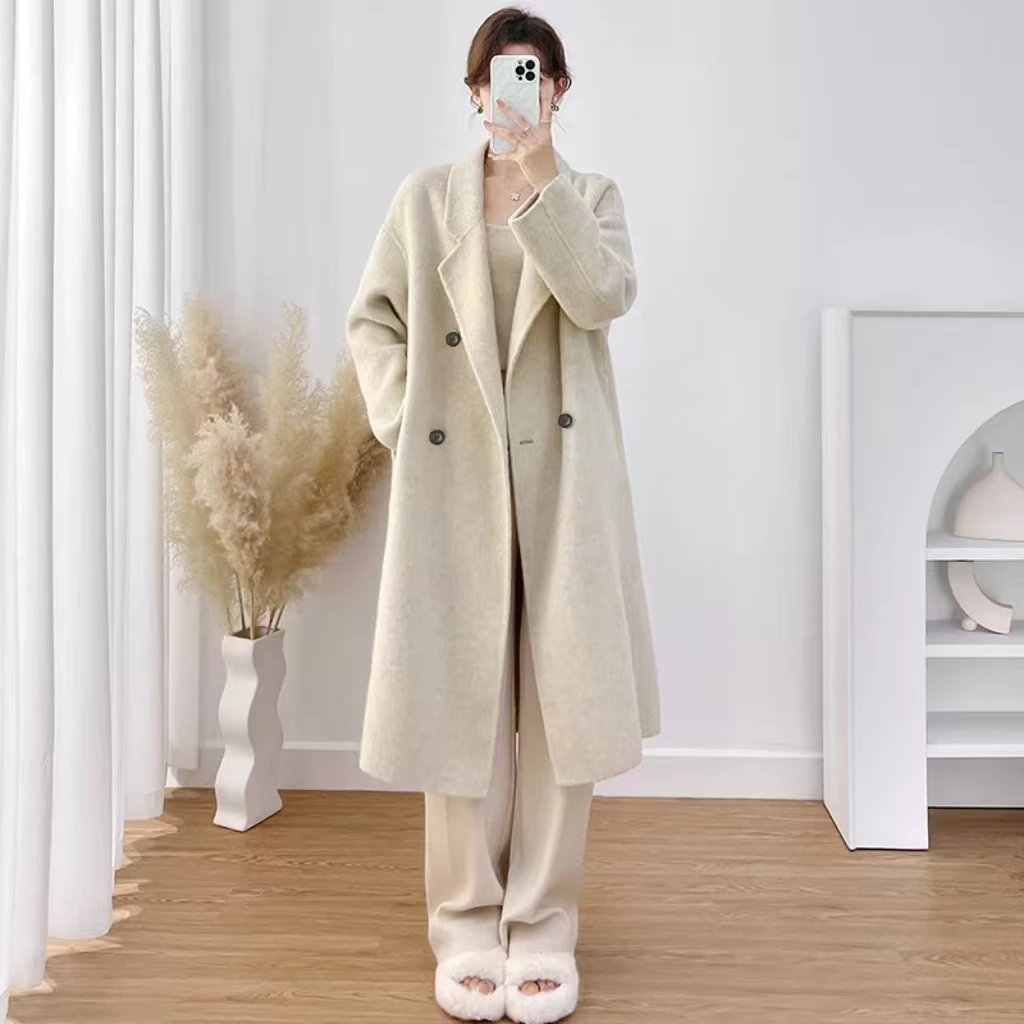 【冬日暖阳2.0】2024冬款高端定制加棉宽松加厚毛呢大衣外套-DY089