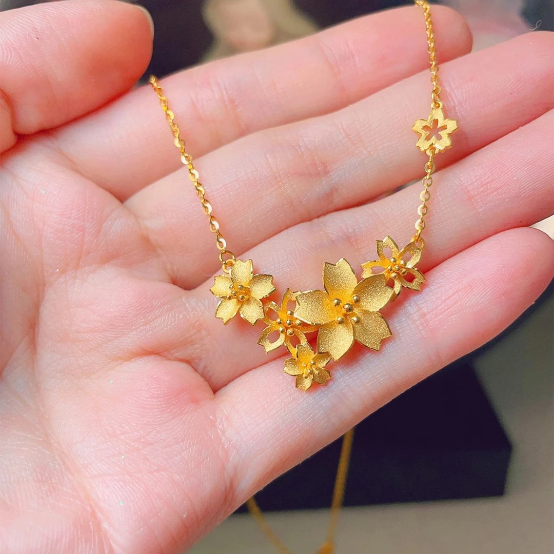 项链 三生花项链吊坠女款繁花似锦锁骨链时尚轻奢百搭精美