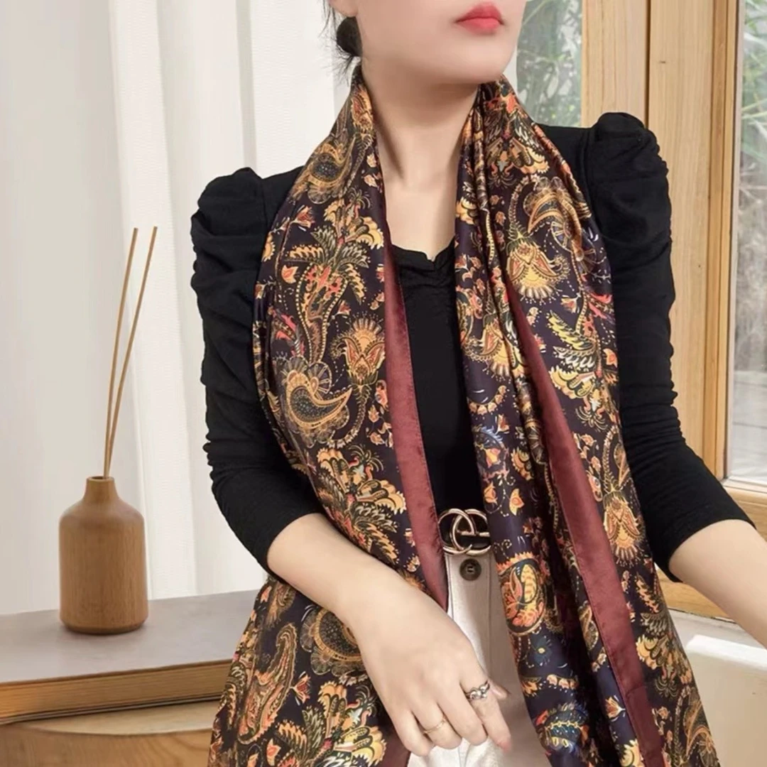 268法式腰果180*90左右长巾百搭丝巾美丽感围巾