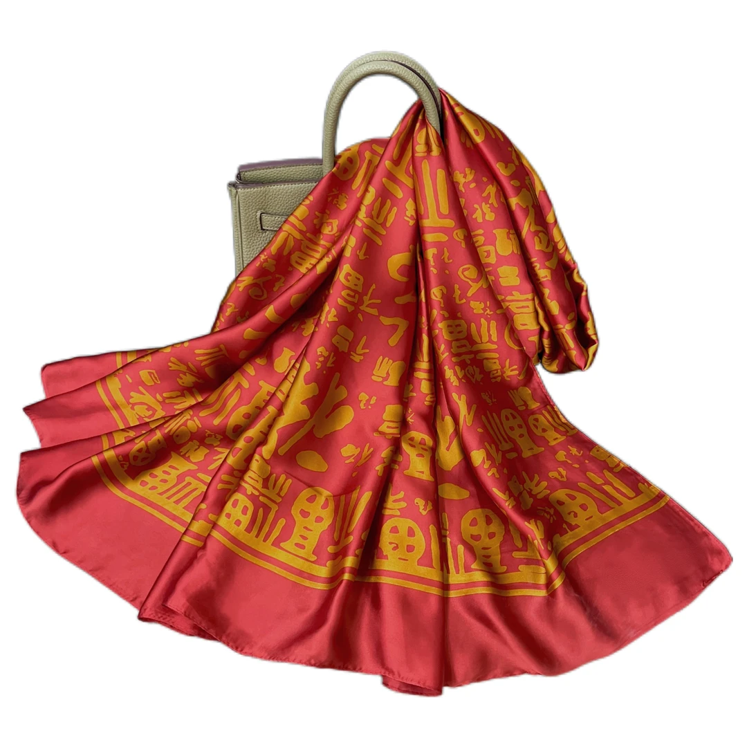 【万福图】180*90左右丝巾长巾百搭气质披肩旅游长围巾大方