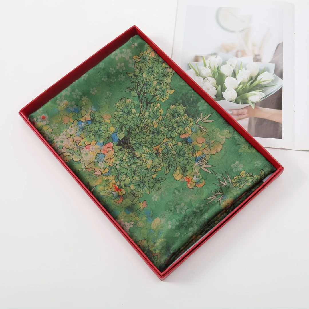 【苍翠】香韵 花罗 提花 镂空180*70长巾