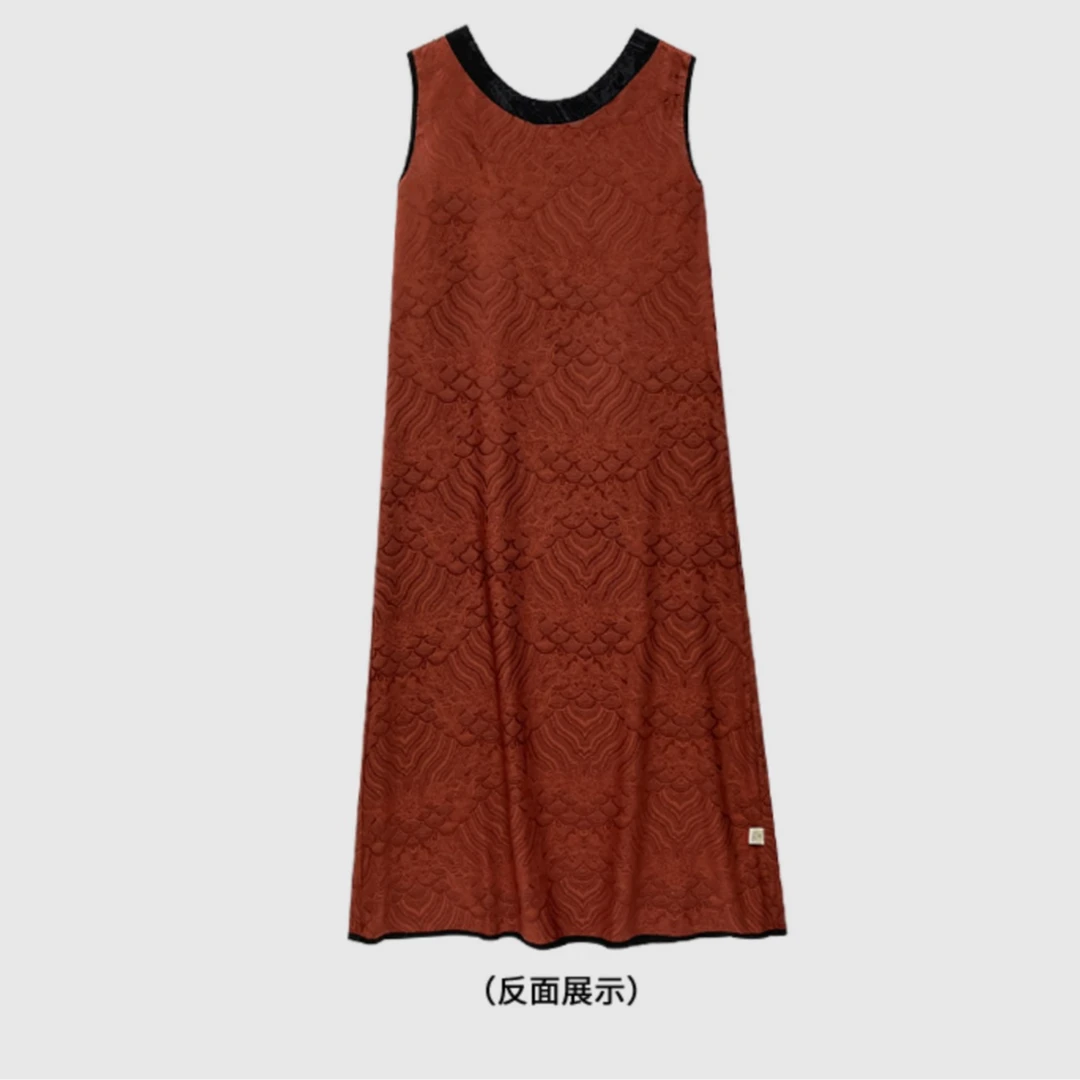 新中式宽松双面穿遮肉背心连衣裙女2024春夏黑色百搭国风吊带裙子