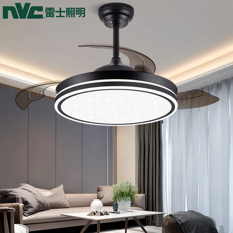 NVC/雷士照明吊扇灯电扇灯隐形变频餐厅饭厅客厅遥控风扇灯静音