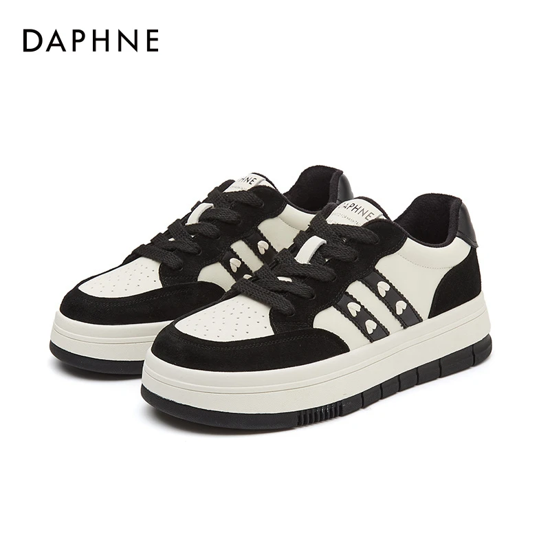 Daphne/达芙妮厚底板鞋2024新款秋冬季小众设计感4537