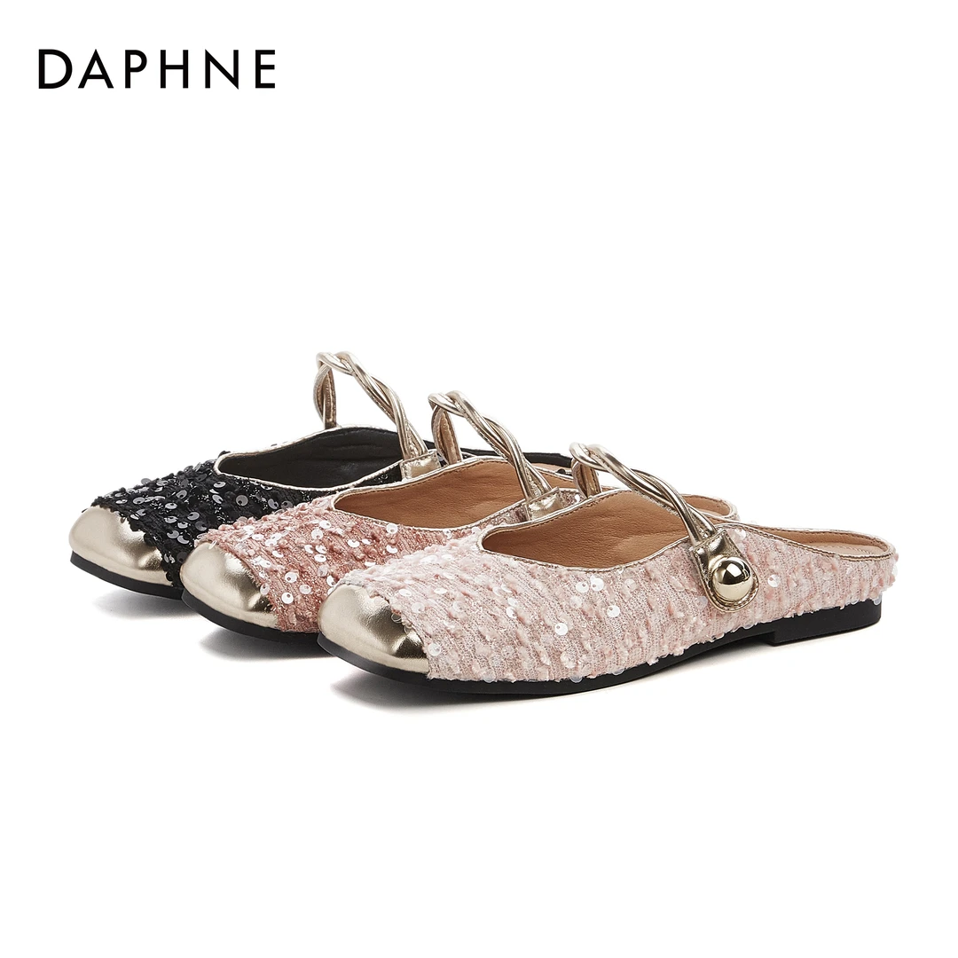 达芙妮凉鞋舒适时尚时尚休闲百搭软底编织镂空平底鞋4024303099