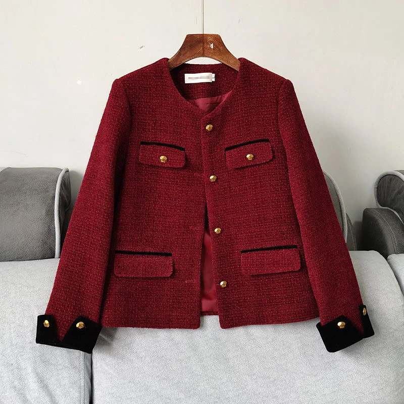 802小香风外套女春季新款韩版百搭高级感气质名媛小个子短款上衣