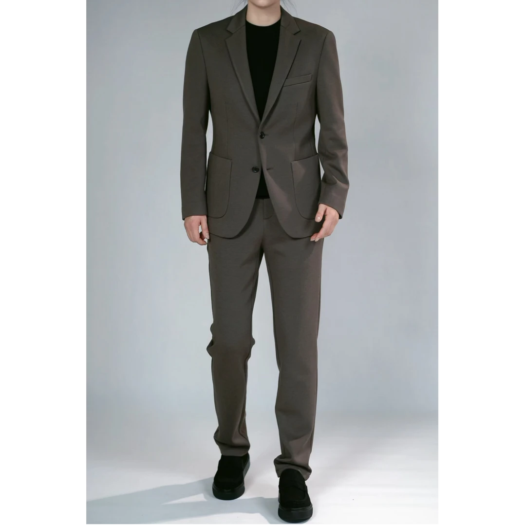 迪卡里奥休闲西服套装3TX932A+B秋季新款男士老钱风休闲西服套装