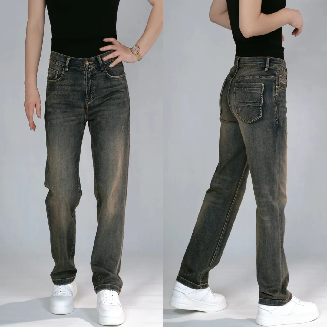 帝罗依男士牛仔裤72286早春新款男装微阔重工复古直筒美式牛仔裤