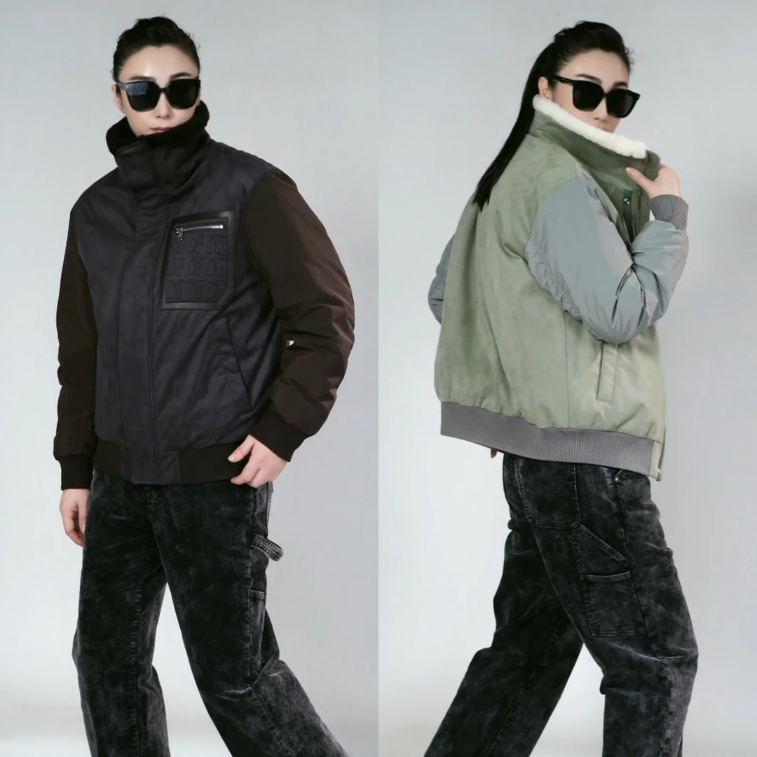 迪卡里奥费雷男士羽绒服5YR565冬款男装轻奢90白鸭绒拼接羽绒服