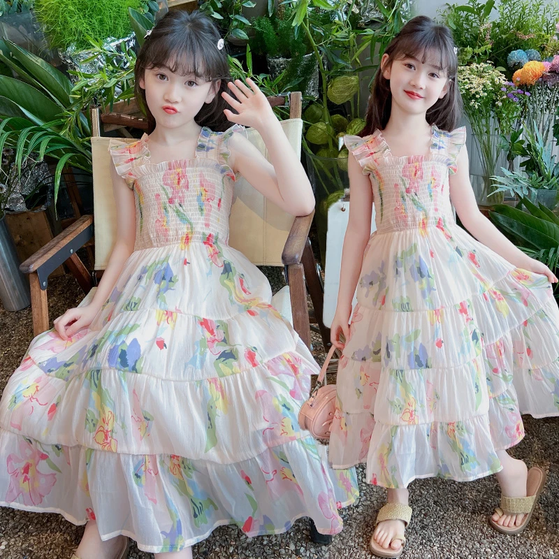 女童连衣裙夏装薄款2024新款洋气大童公主裙儿童童装夏季女孩裙子