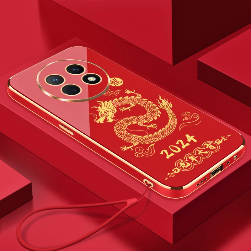 【龙年大吉】畅享60X手机壳直边全包硅胶防摔电镀软壳超薄【送挂绳】