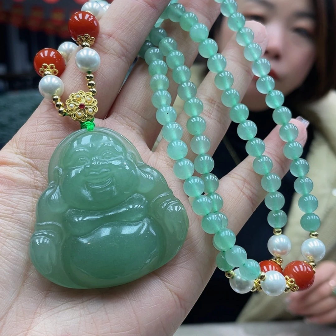 【闪购商品】石英质玉东陵玉大佛公新款未镶嵌