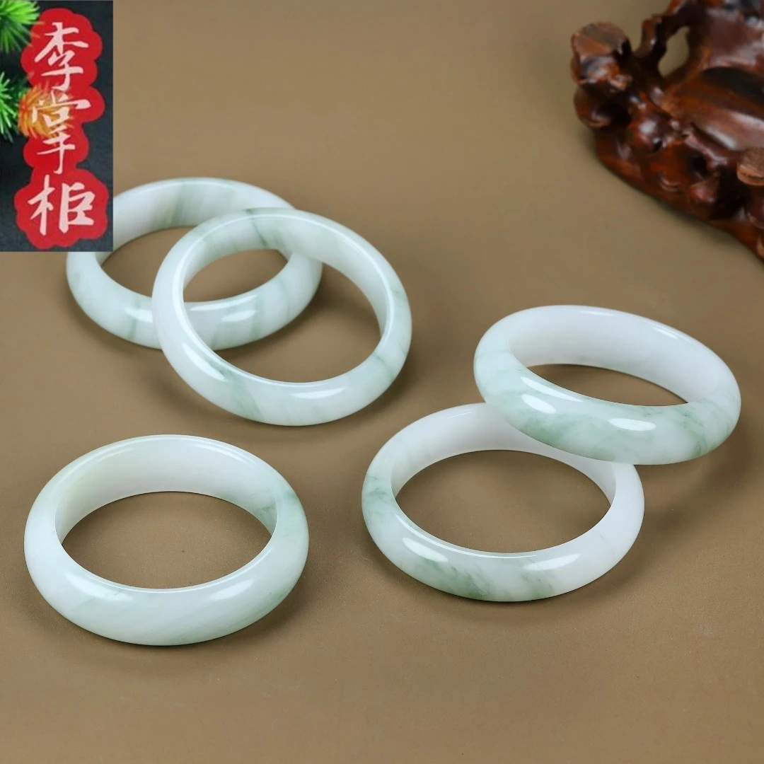 掌柜严选   精品飘花昆仑雪翠正宽平安镯（多样性发货拍一发一)
