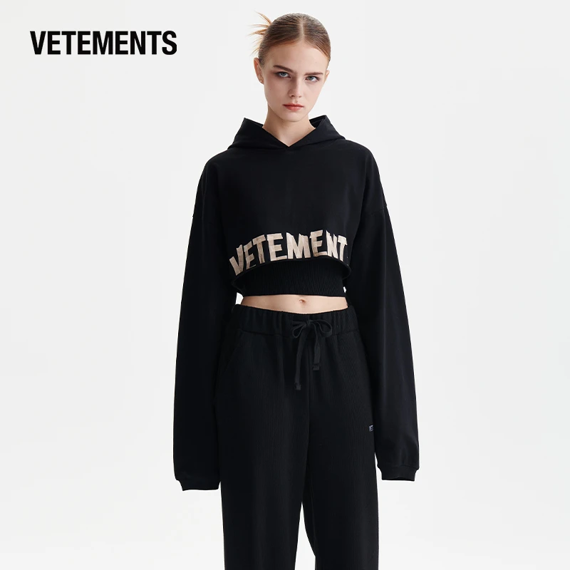 VETEMENTS新款女士套头长袖T恤带帽时尚潮流印花休闲宽松63550302