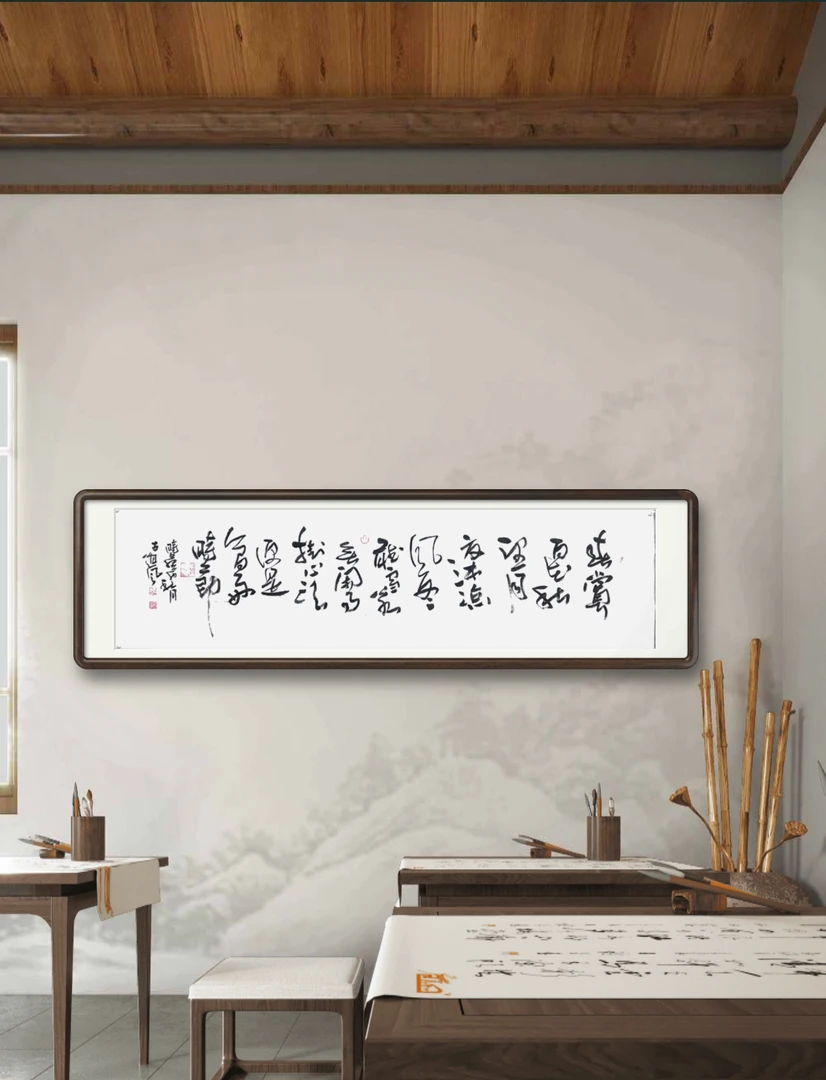 古道风(春有百花)书法作品6尺对开