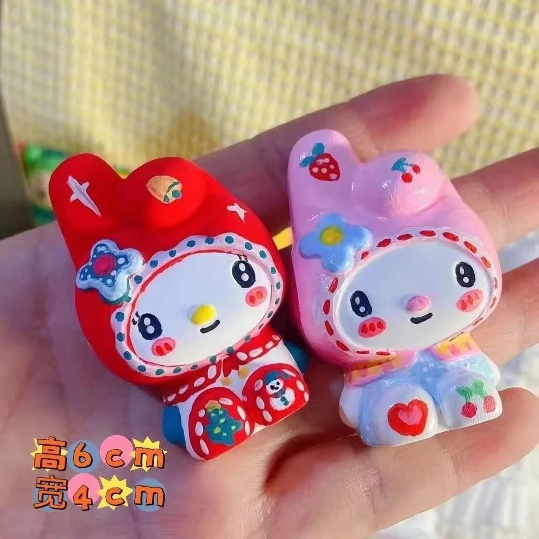 【发⑧个可选款】2D迷你石膏娃娃库洛米美乐蒂玉桂狗涂色玩具手工