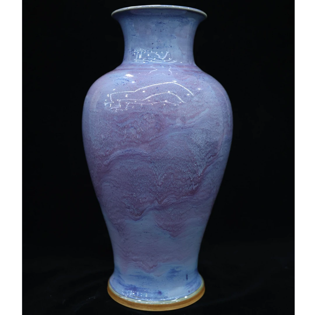 观音瓶钧瓷插花花瓶中式简约复古纯手工拉胚