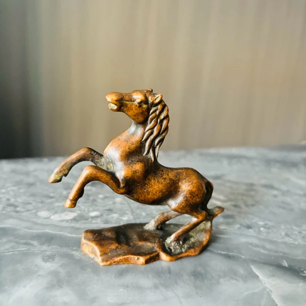 铜器摆件铜把件荣宝生肖马摆件收赏臻暄赏品