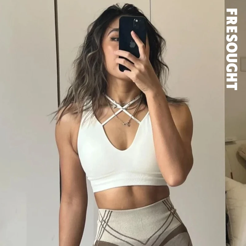 FRESOUGHT【大码福利】欧若拉运动内衣女训练性感外穿美背健身文胸