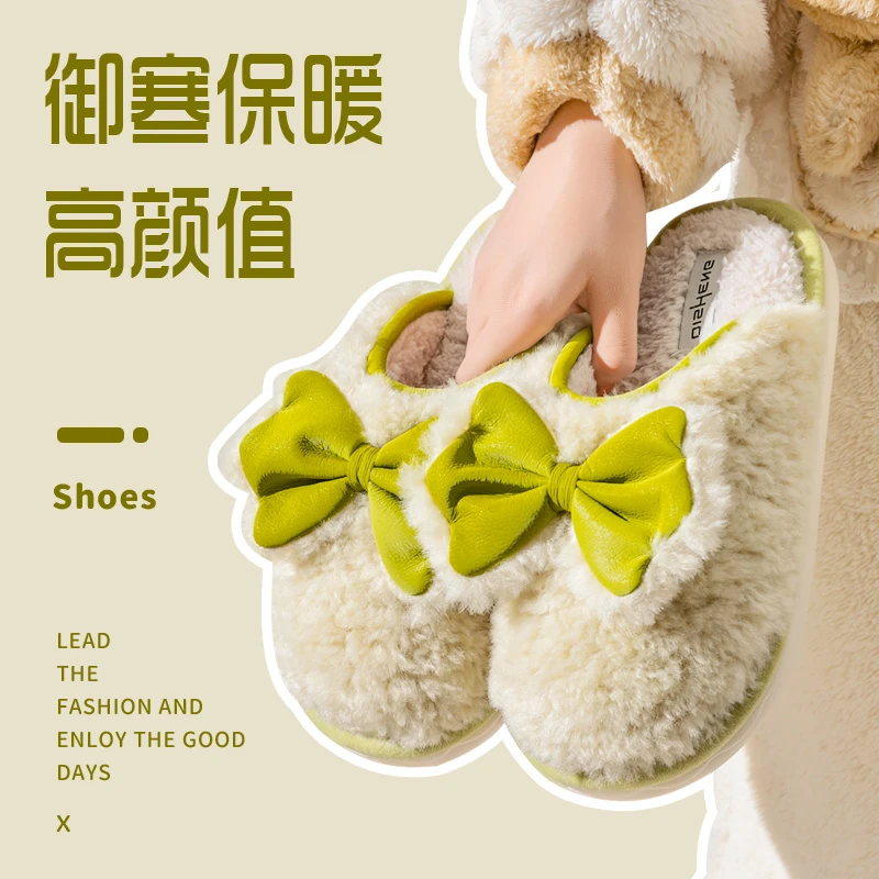 棉拖鞋女士冬季室内家居2024新款可爱防滑厚底保暖毛绒月子棉拖女