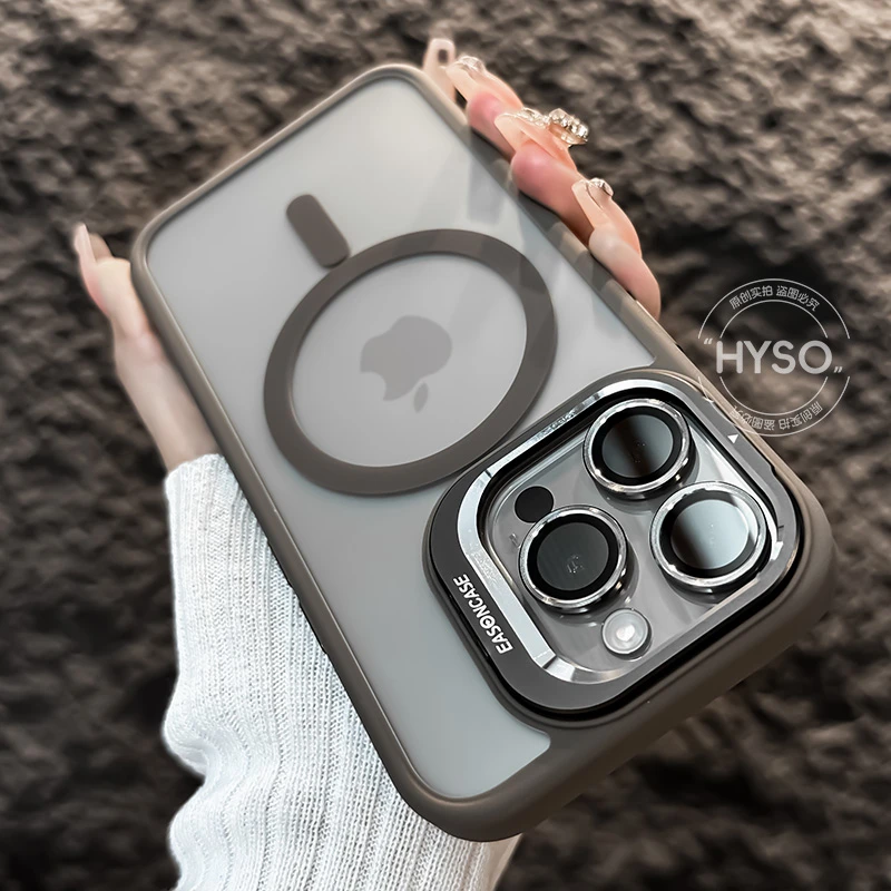 苹果15手机壳iphone14女爆款13pro外壳透明U2隐形支架带磁吸超薄