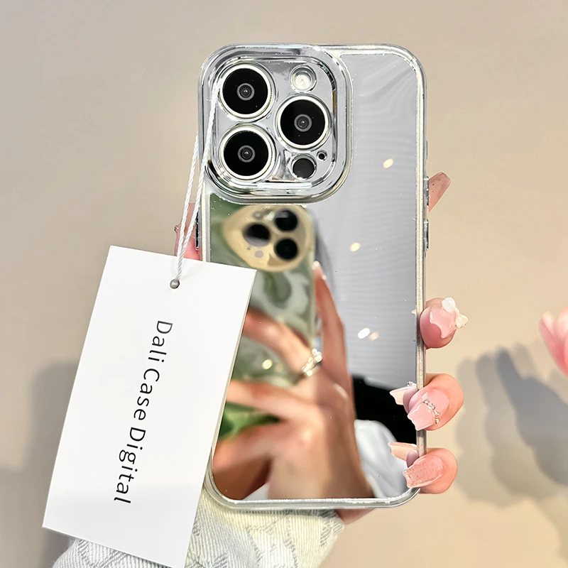 适用于苹果15手机壳iphone14镜面简约13女12网红爆款高级全包防摔