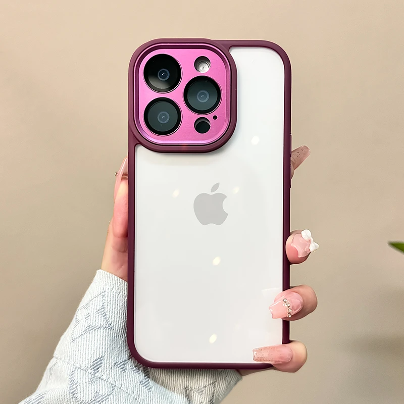 适用苹果16手机壳iPhone15高级感14外壳promax简约透明全包防摔女