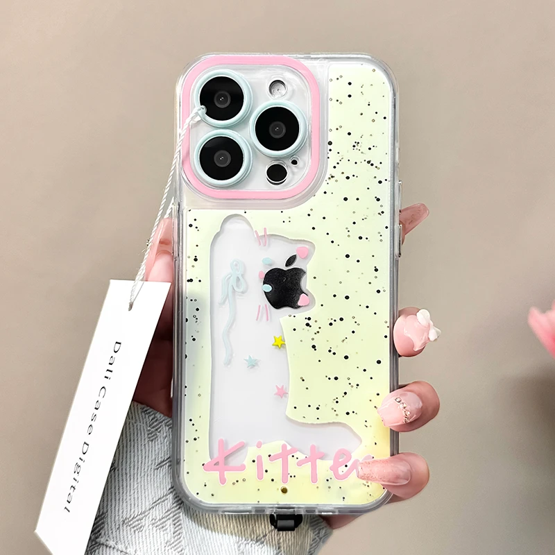 适用于苹果15手机壳iPhone14女生爆款13简约发光壳12防摔全包网红