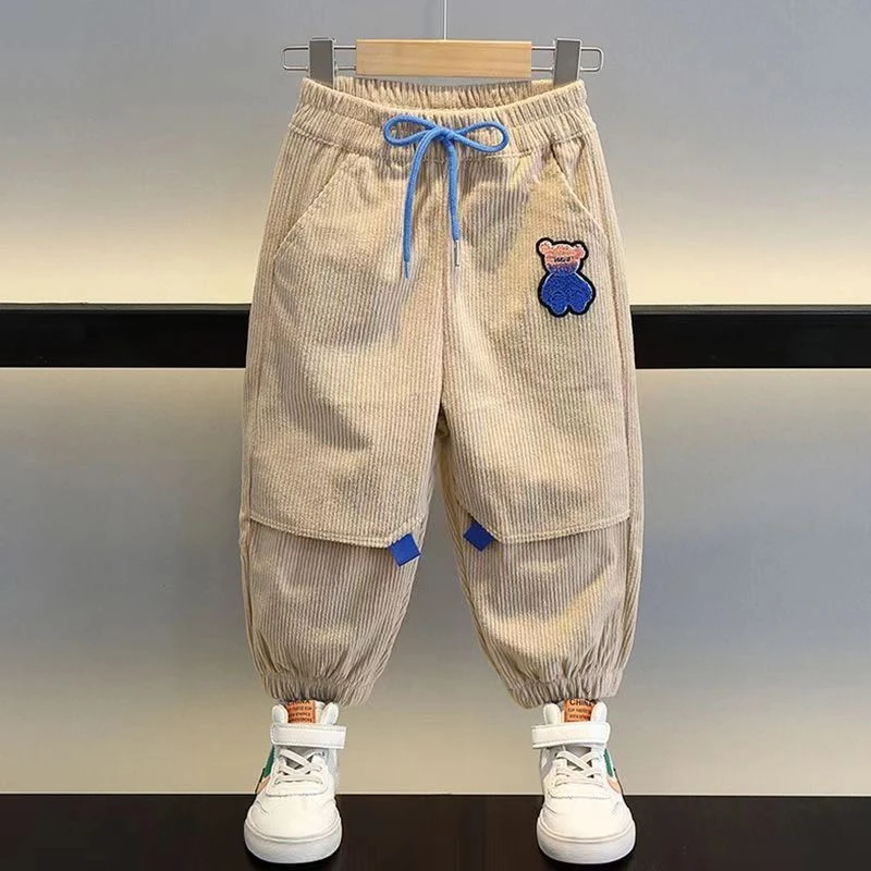 男童裤子春秋款休闲裤网红宝宝洋气长裤2025新款儿童春季灯芯绒潮